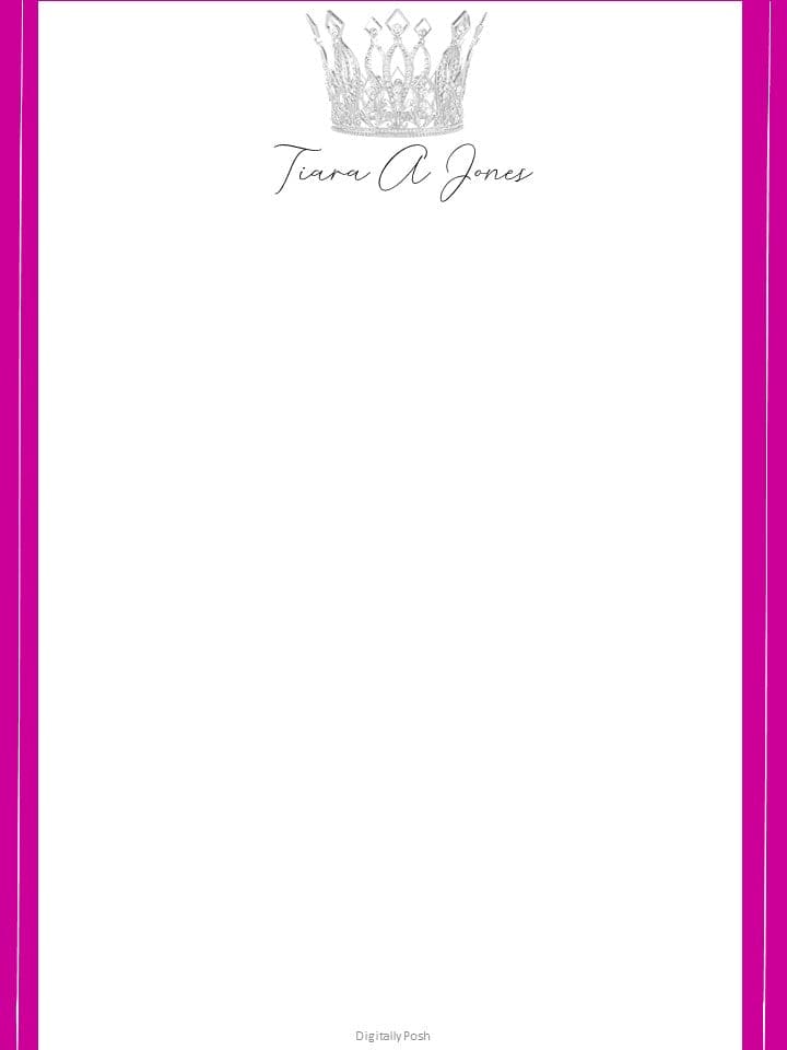 Personalized Letterhead: Make Your Mark with Custom Stationery for Professional Correspondence. Princess Personalized Letterhead