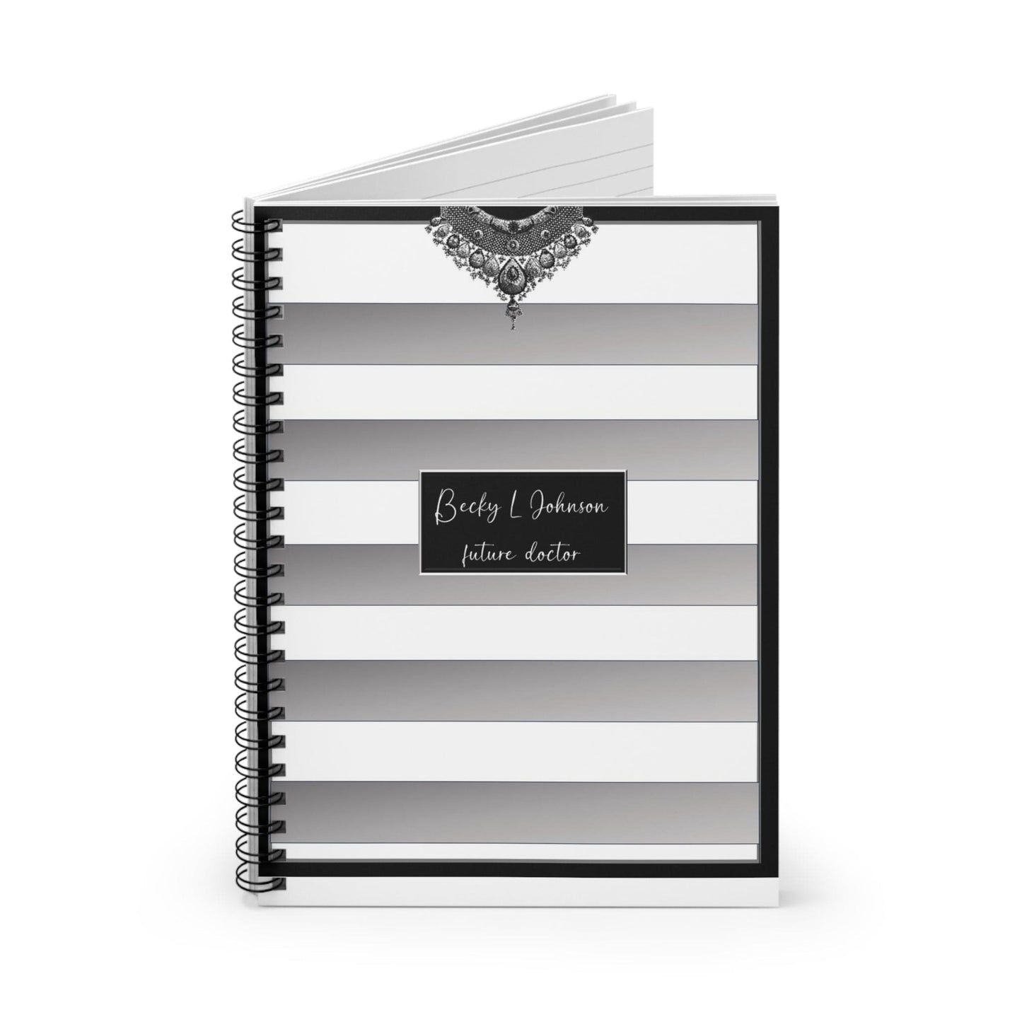 Spiral Personalized Notebook: Shopping lists, school notes or poems - 118 page spiral notebook with ruled line paper.