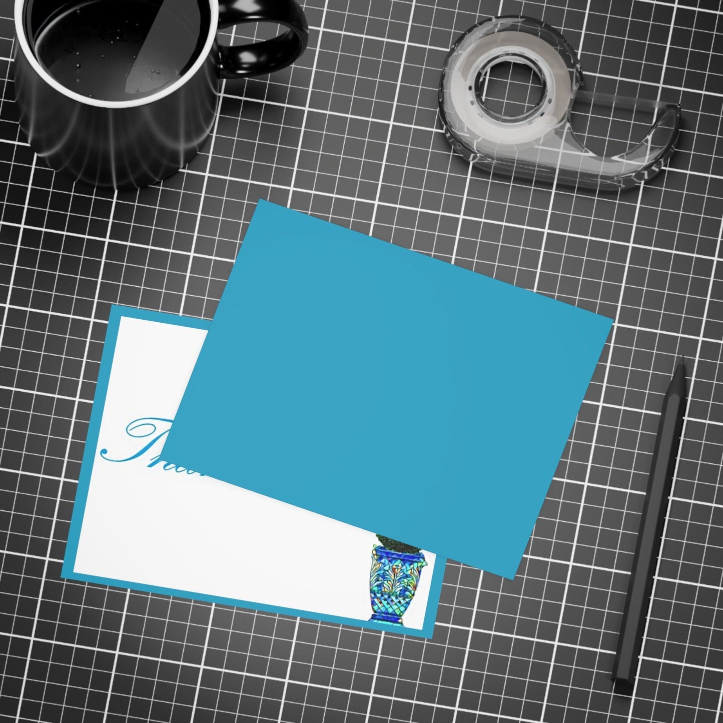 Personalized Note Card: Add a Personal Touch with Customized Stationery for Every Occasion. Gracias Teal Notecard