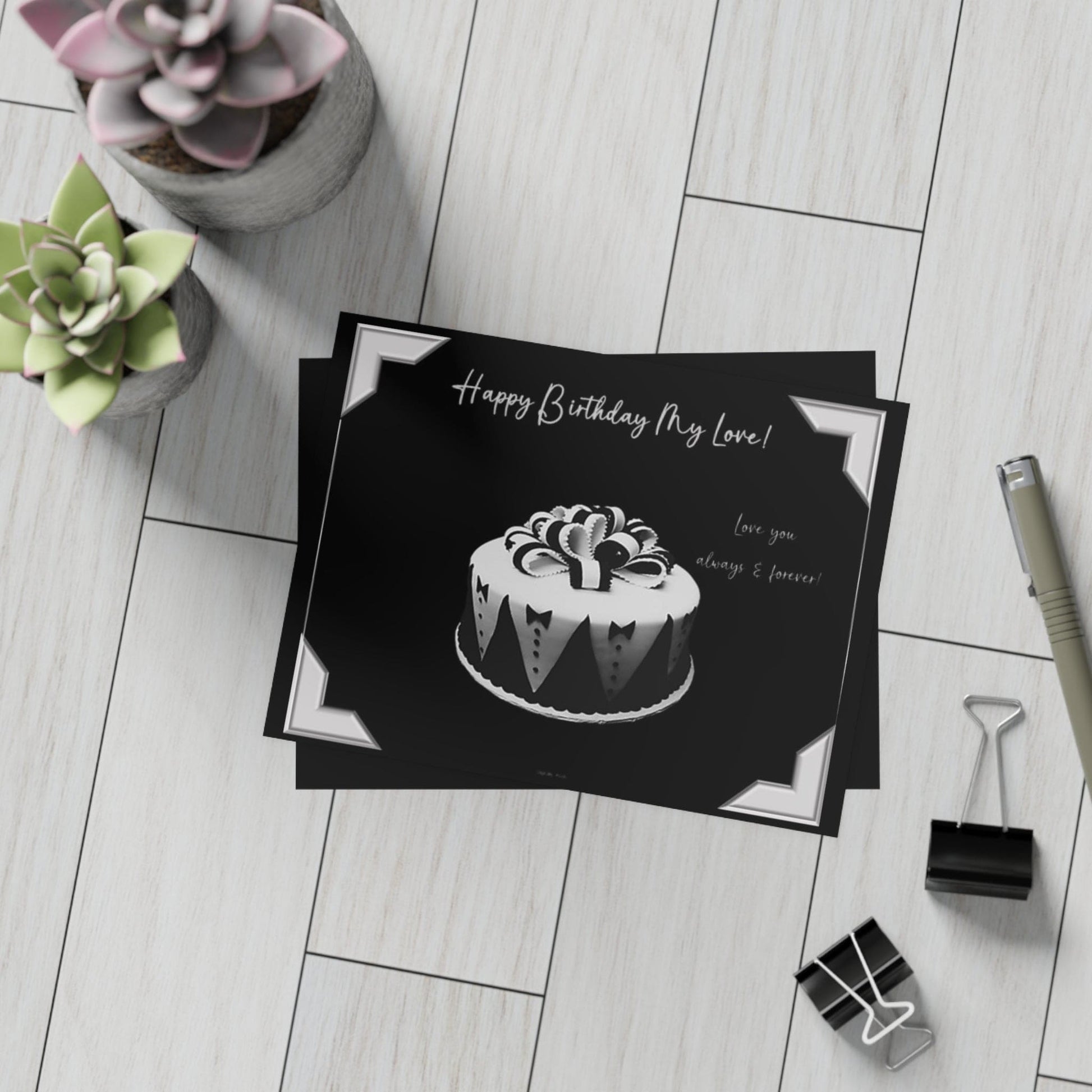 Personalized Note Card: Add a Personal Touch with Customized Stationery for Every Occasion. Cake For Him Notecard