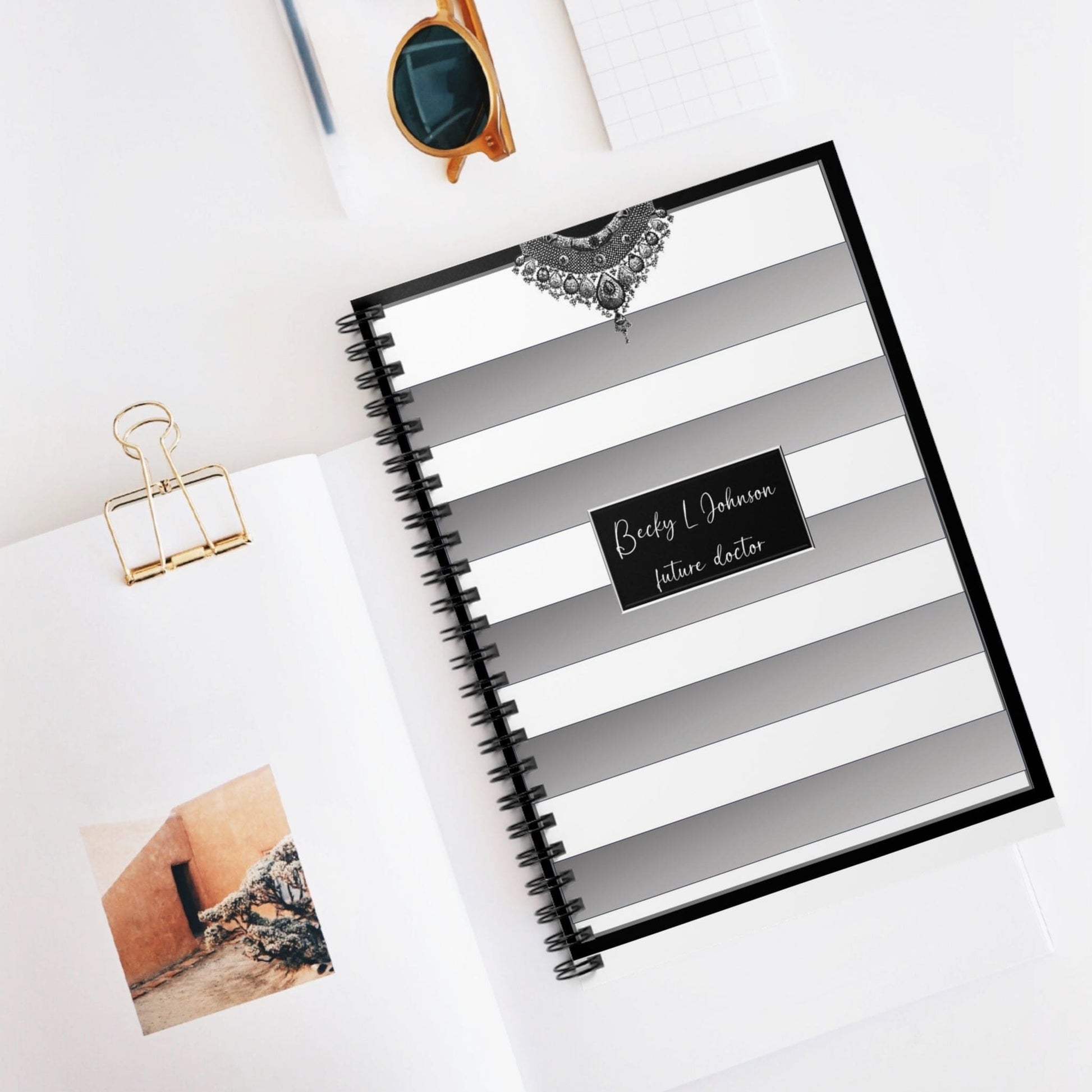 Spiral Personalized Notebook: Shopping lists, school notes or poems - 118 page spiral notebook with ruled line paper.