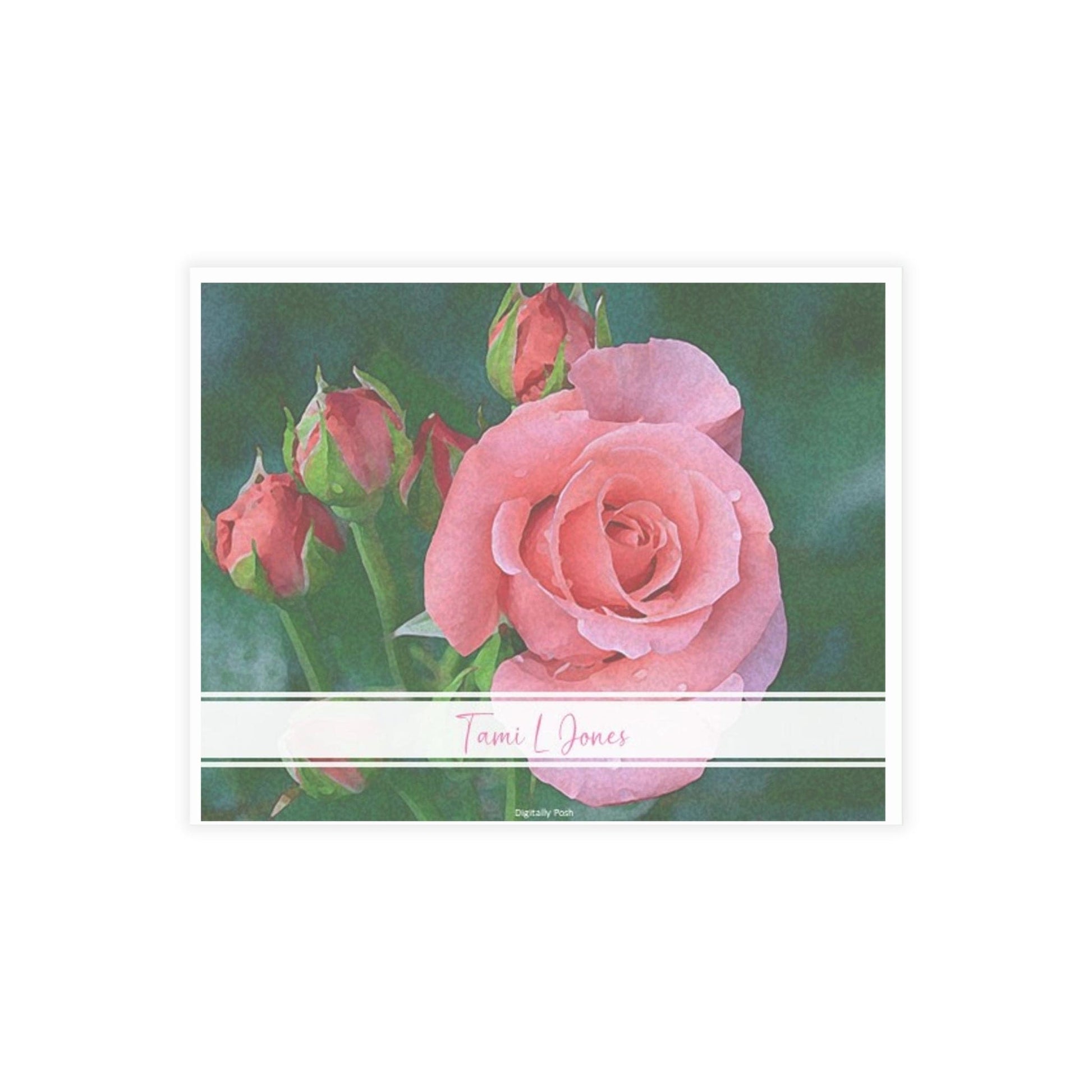 Personalized Note Card: Add a Personal Touch with Customized Stationery for Every Occasion. Pink Rose Notecard Bundles (envelopes included)