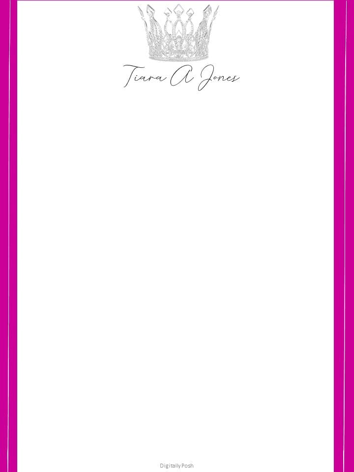 Personalized Letterhead: Make Your Mark with Custom Stationery for Professional Correspondence. Princess Personalized Letterhead