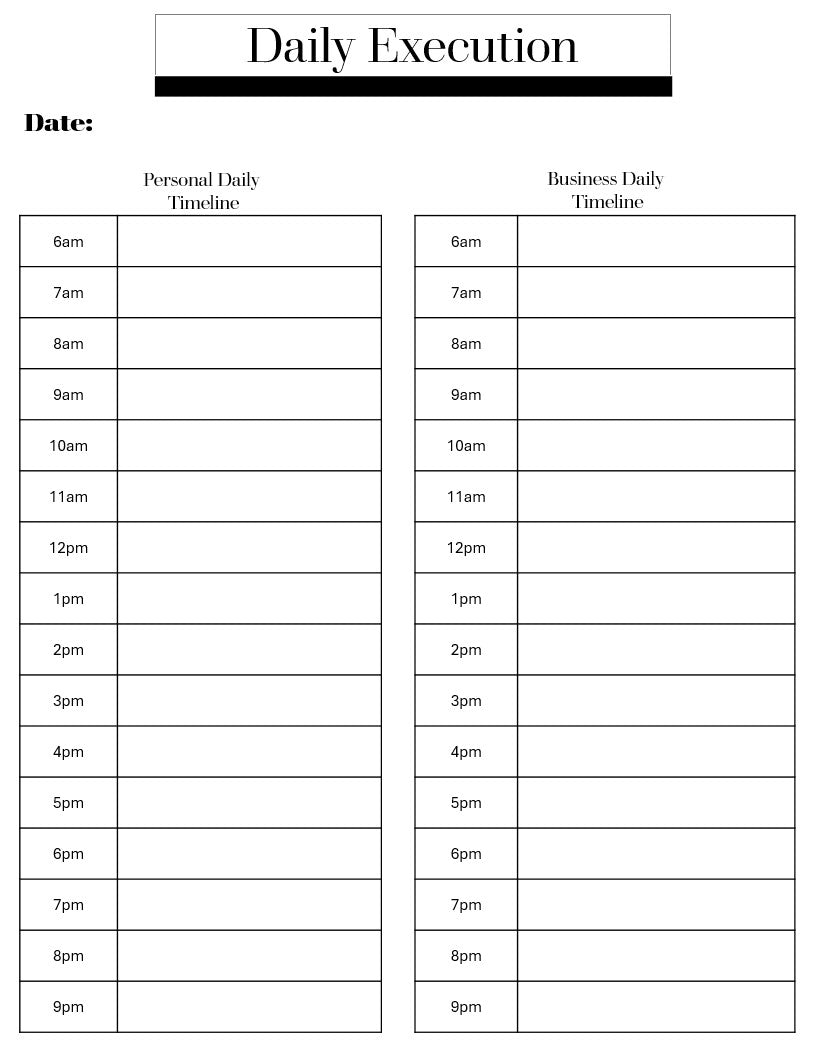 Monthly Execution Planner