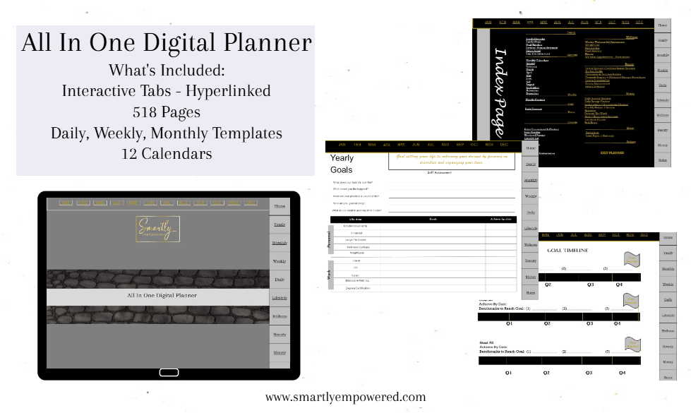 Digital Planner 2025 All In One Gray