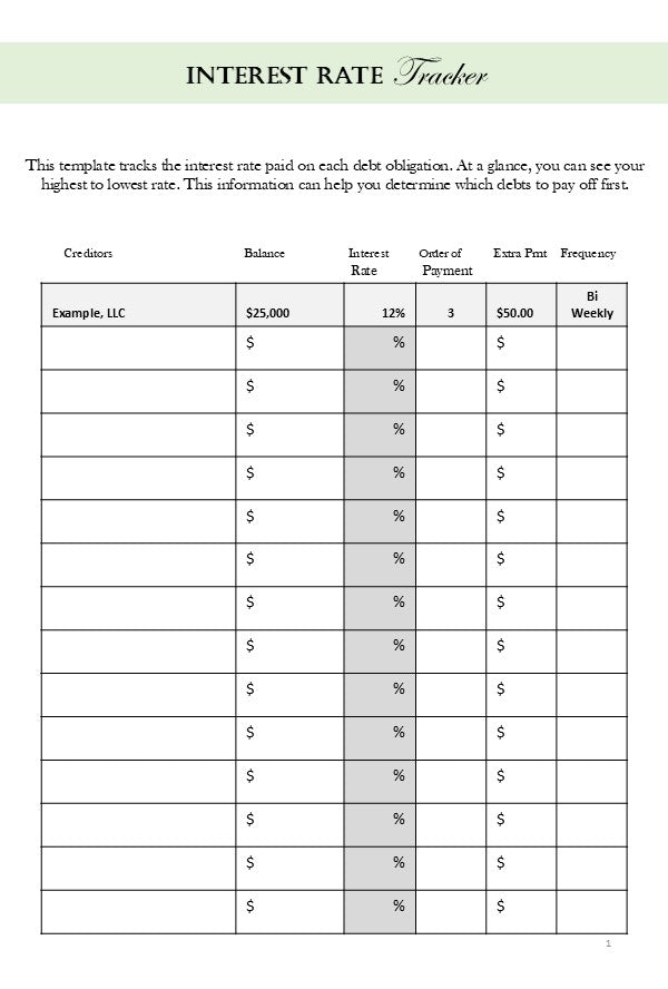 Debt Paydown Payoff Planner