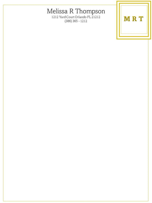 Personalized Letterhead: Make Your Mark with Custom Stationery for Professional Correspondence. Initials Letterhead