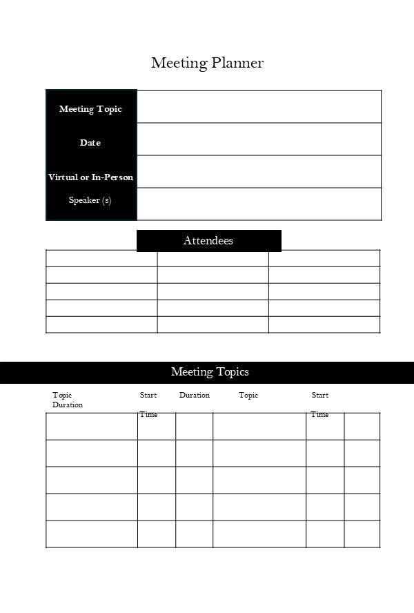 Monthly Execution Planner (white)