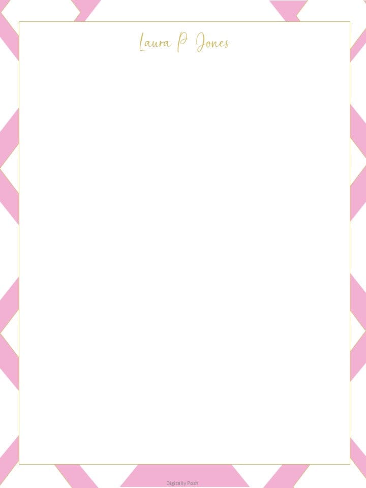 Personalized Letterhead: Make Your Mark with Custom Stationery for Professional Correspondence. Pink Letterhead