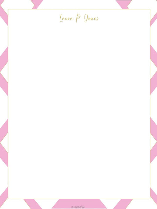 Personalized Letterhead: Make Your Mark with Custom Stationery for Professional Correspondence. Pink Letterhead