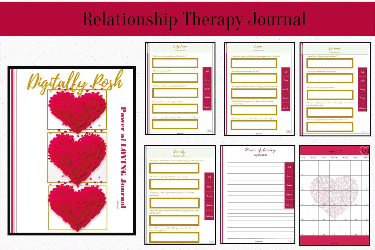 Relationship Therapy Journal | Self Care Journal | Healthy Relationship | Therapy Journal | Communication Workbook