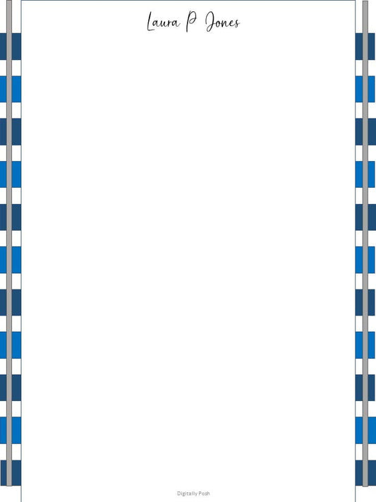 Checkered Blue Stationery